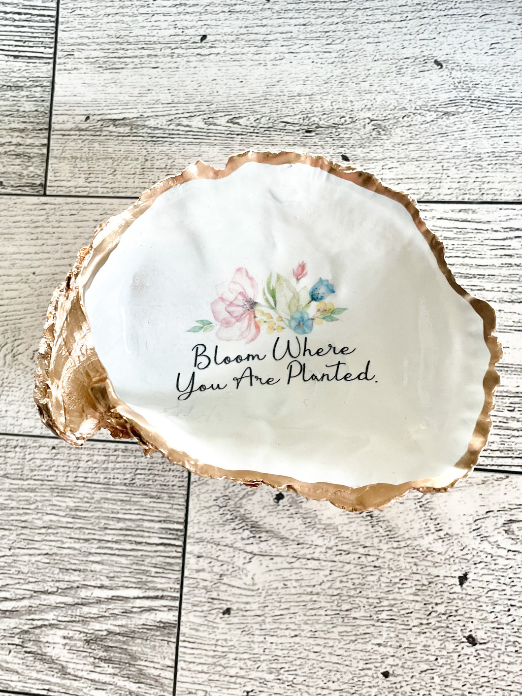 Statement Oyster Shell Trinket Dish   Bloom Where You Are Planted
