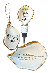 Teacher Appreciation Gift and Graduation Gift Hand Made From Oyster Shells